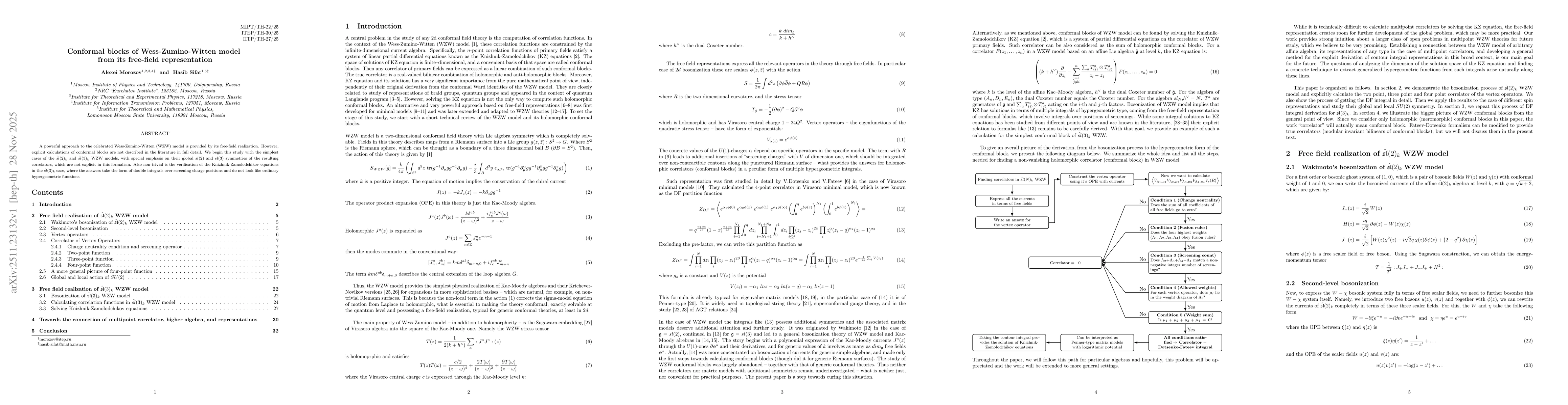 Thumbnail for Conformal blocks of Wess-Zumino-Witten model from its free-field representation