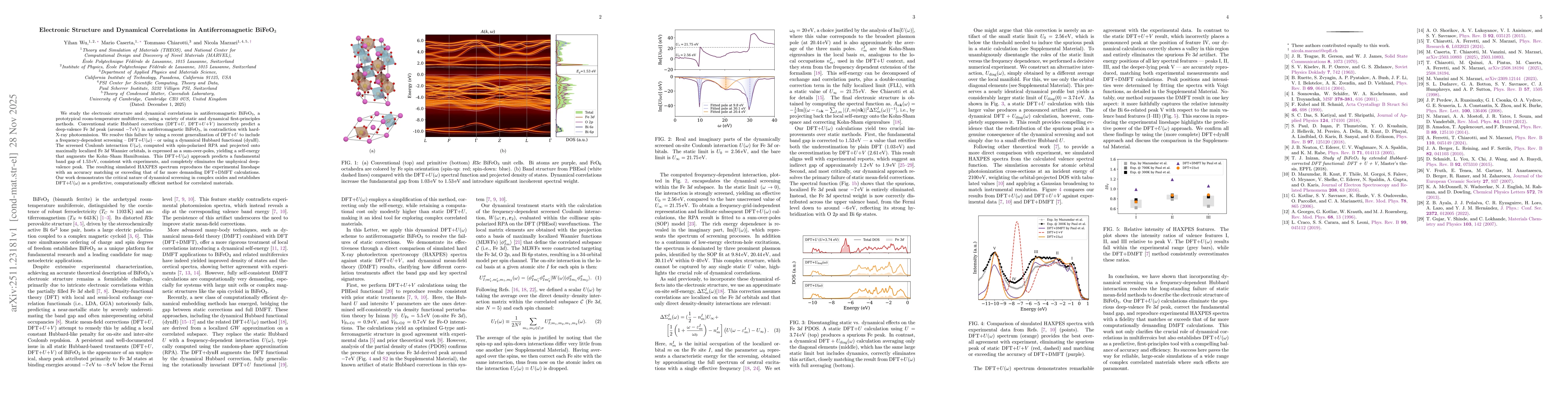 Thumbnail for Electronic Structure and Dynamical Correlations in Antiferromagnetic BiFeO$_3$