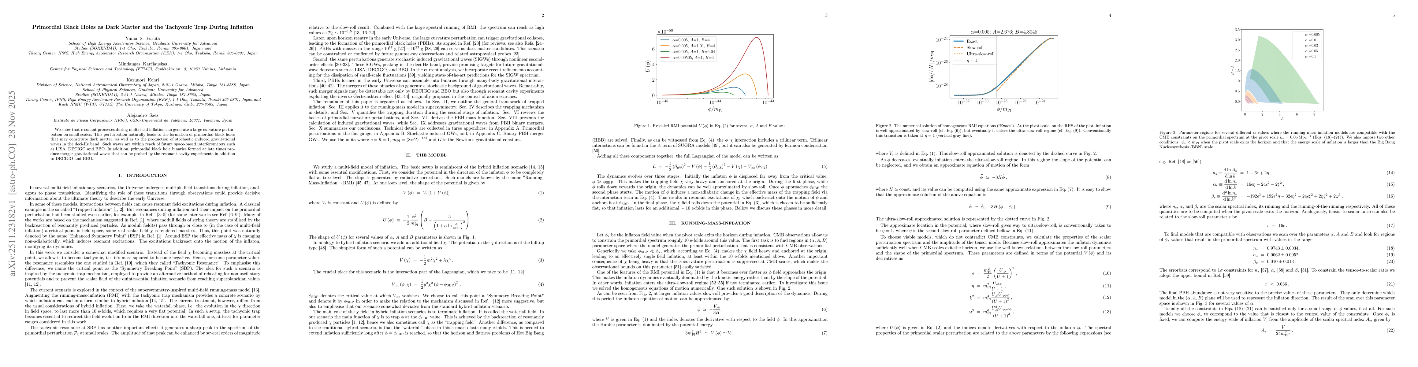 Thumbnail for Primordial Black Holes as Dark Matter and the Tachyonic Trap During Inflation