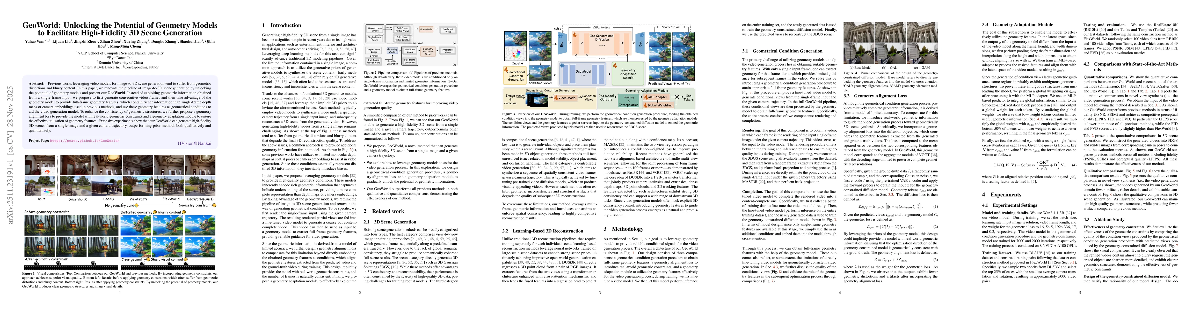 Thumbnail for GeoWorld: Unlocking the Potential of Geometry Models to Facilitate High-Fidelity 3D Scene Generation