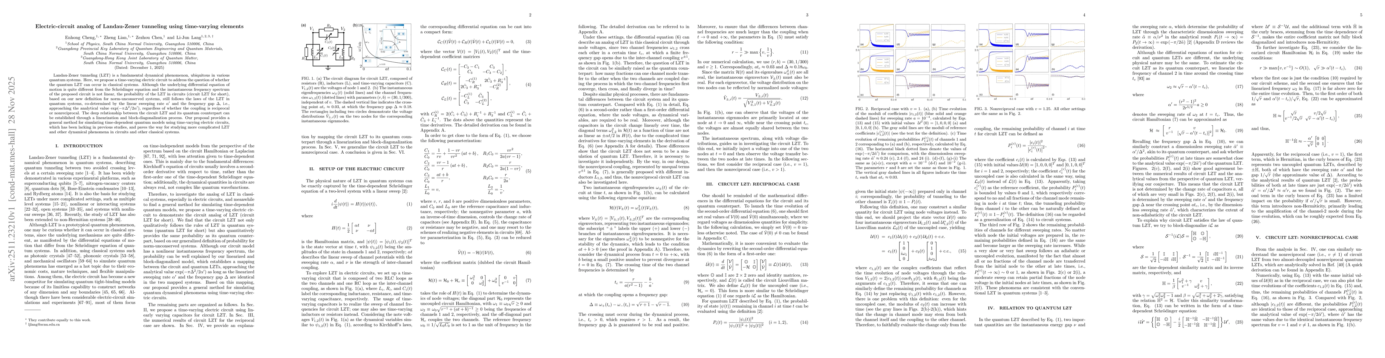 Thumbnail for Electric-circuit analog of Landau-Zener tunneling using time-varying elements