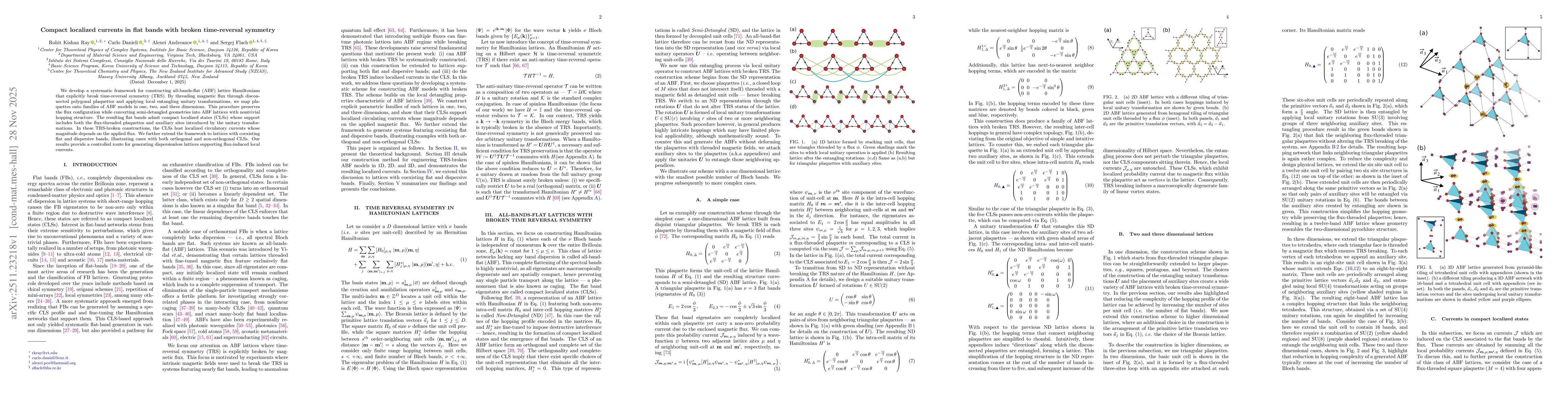 Thumbnail for Compact localized currents in flat bands with broken time-reversal symmetry