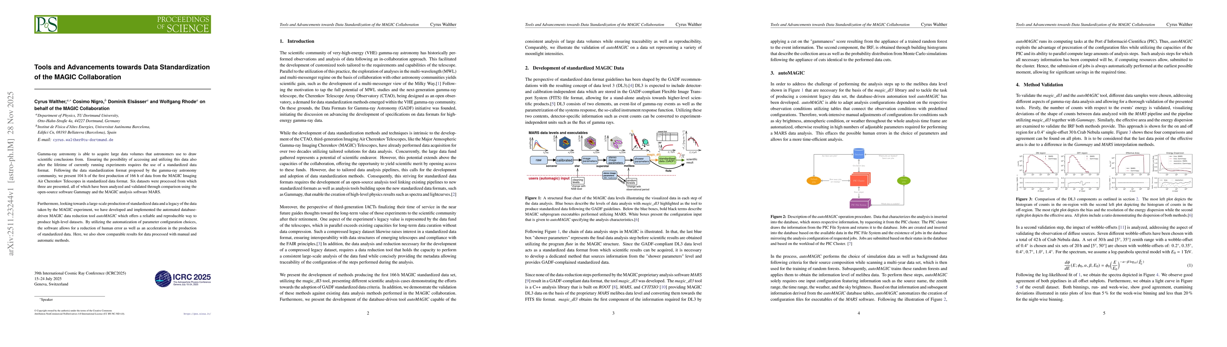 Thumbnail for Tools and Advancements towards Data Standardization of the MAGIC Collaboration