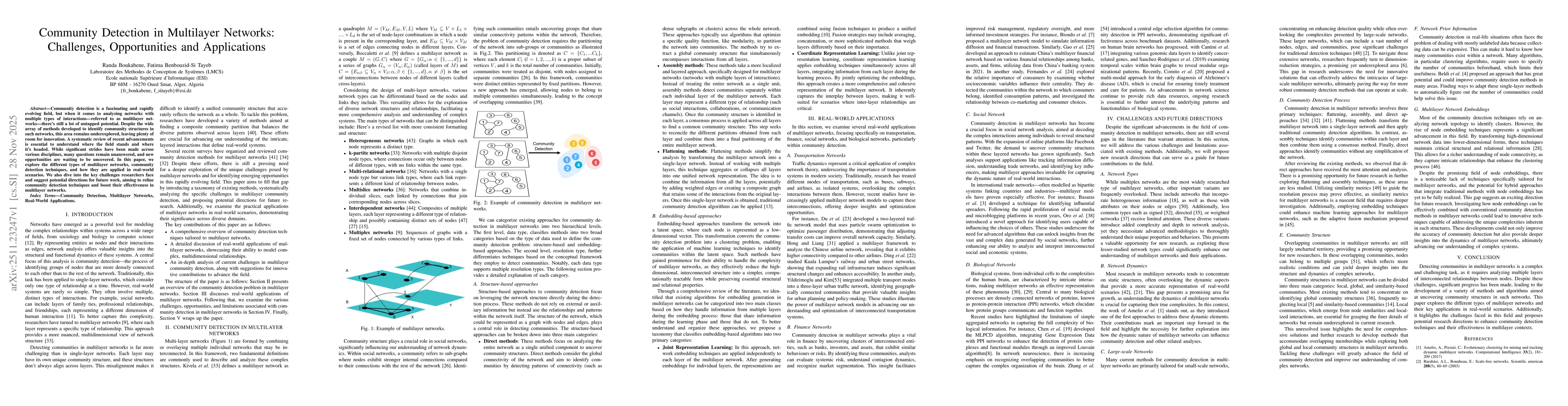 Thumbnail for Community Detection in Multilayer Networks: Challenges, Opportunities and Applications