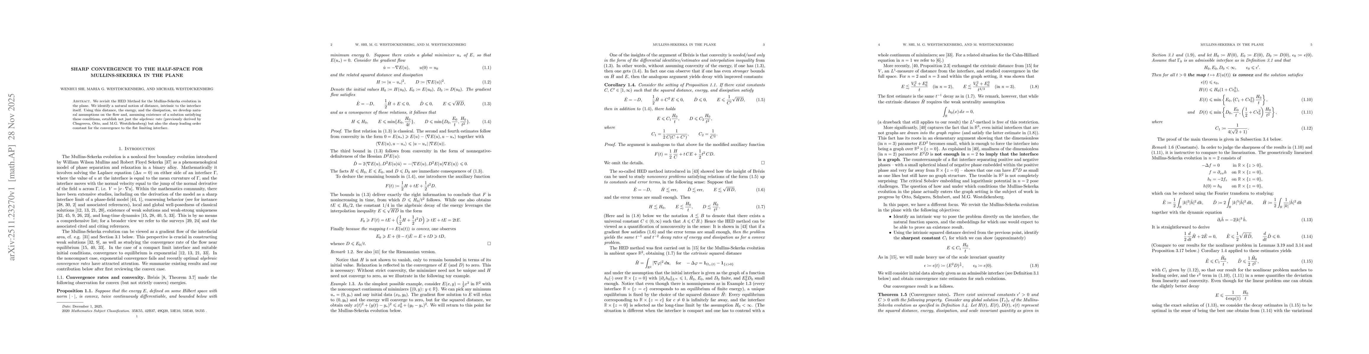 Thumbnail for Sharp Convergence to the Half-Space for Mullins-Sekerka in the Plane