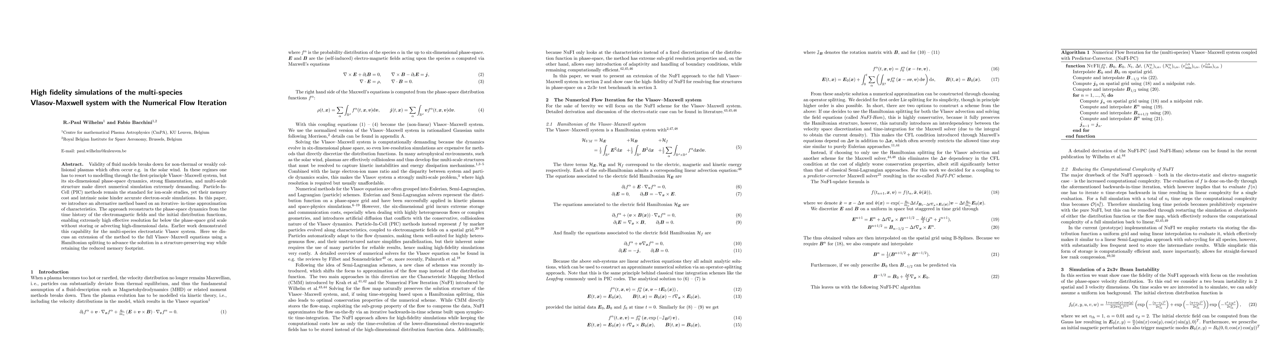 Thumbnail for High fidelity simulations of the multi-species Vlasov-Maxwell system with the Numerical Flow Iteration