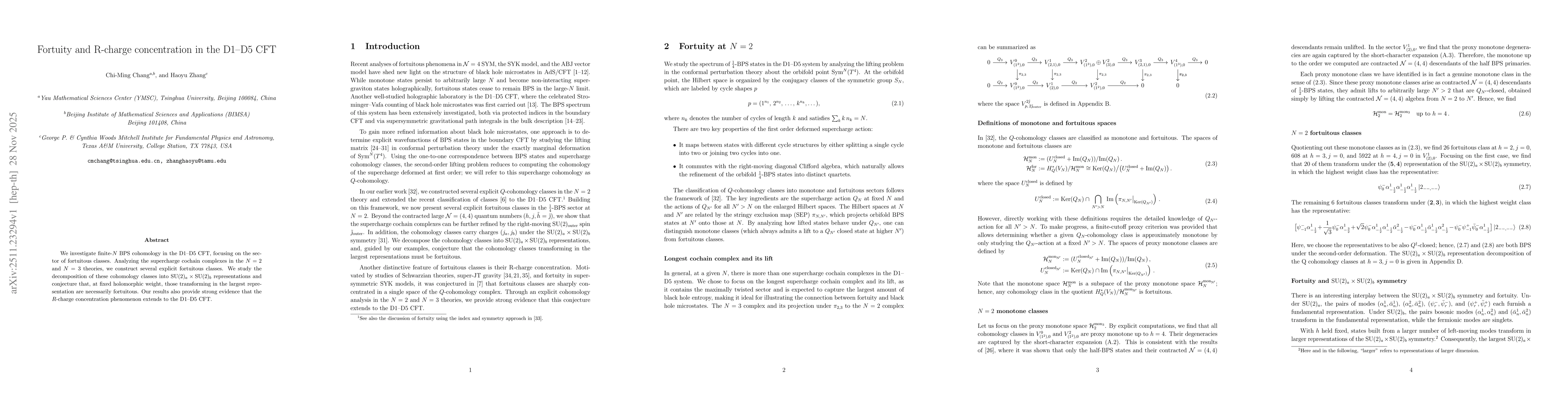 Thumbnail for Fortuity and R-charge concentration in the D1-D5 CFT