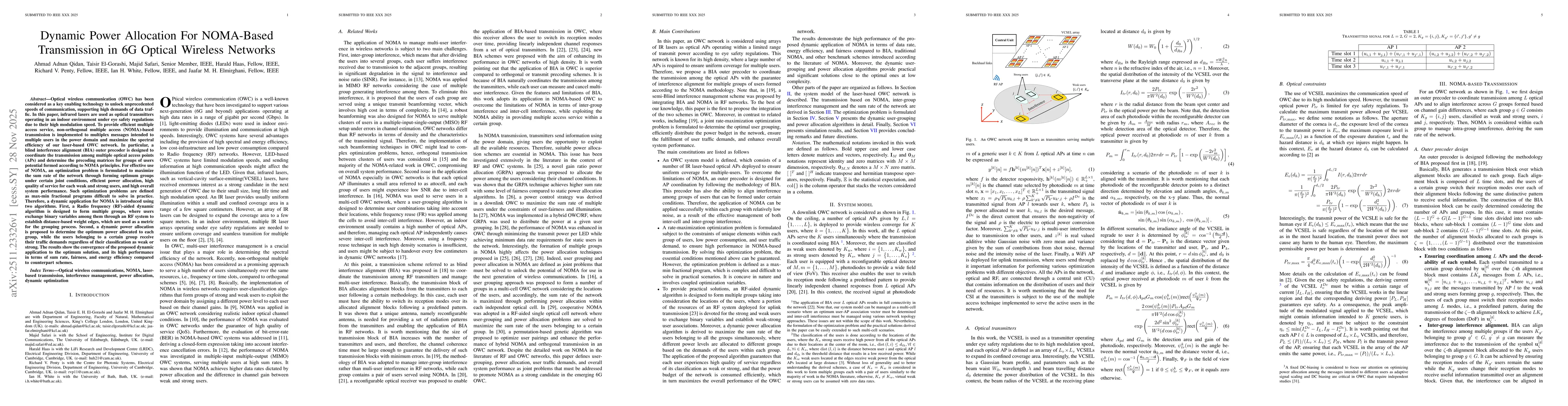 Thumbnail for Dynamic Power Allocation For NOMA-Based Transmission in 6G Optical Wireless Networks
