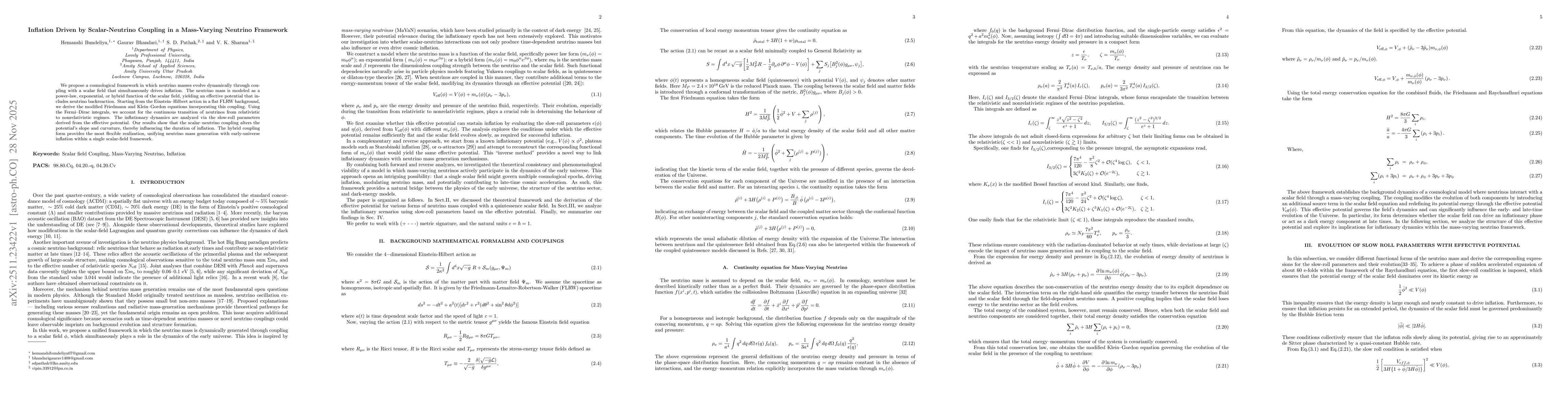 Thumbnail for Inflation Driven by Scalar-Neutrino Coupling in a Mass-Varying Neutrino Framework