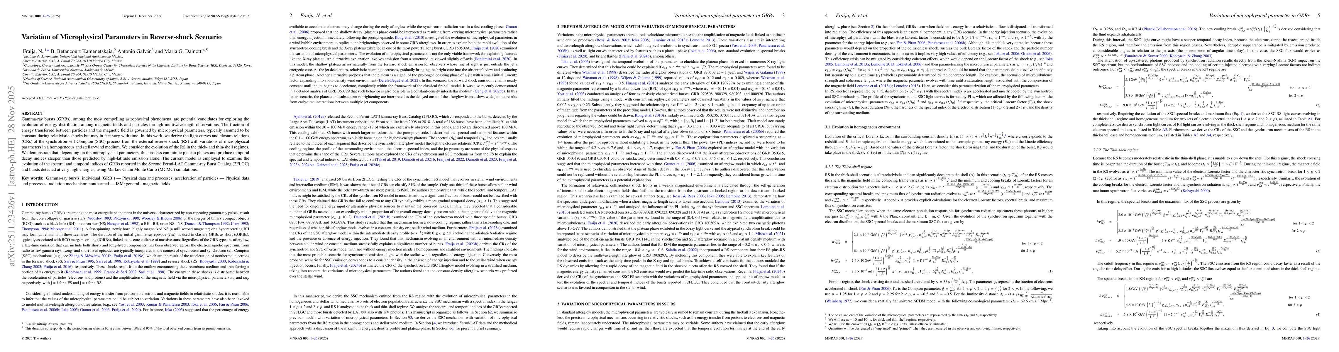 Thumbnail for Variation of Microphysical Parameters in Reverse-shock Scenario