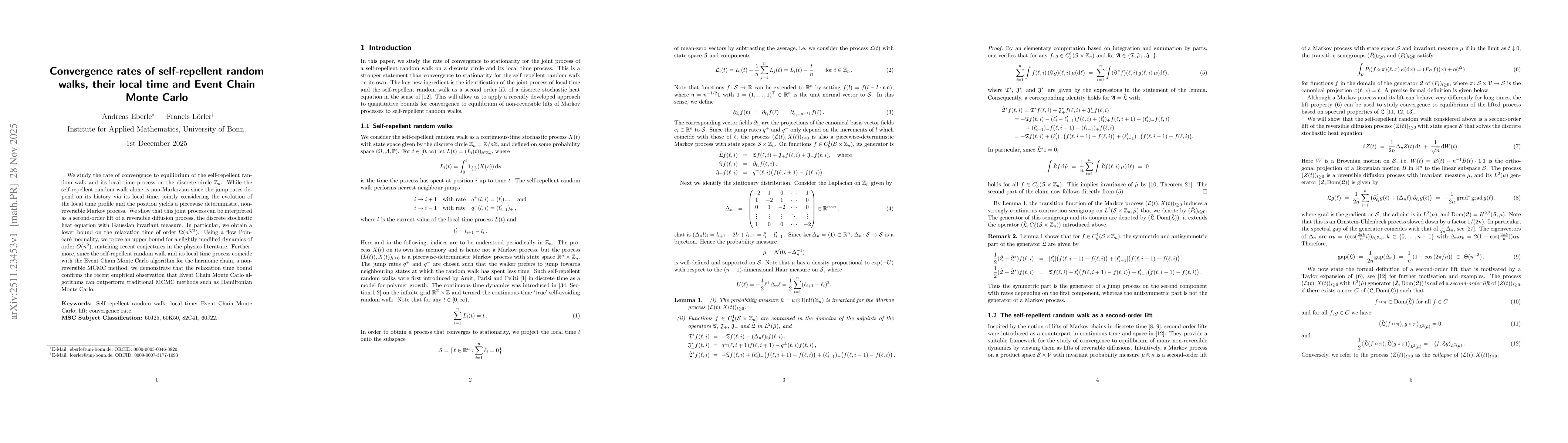 Thumbnail for Convergence rates of self-repellent random walks, their local time and Event Chain Monte Carlo