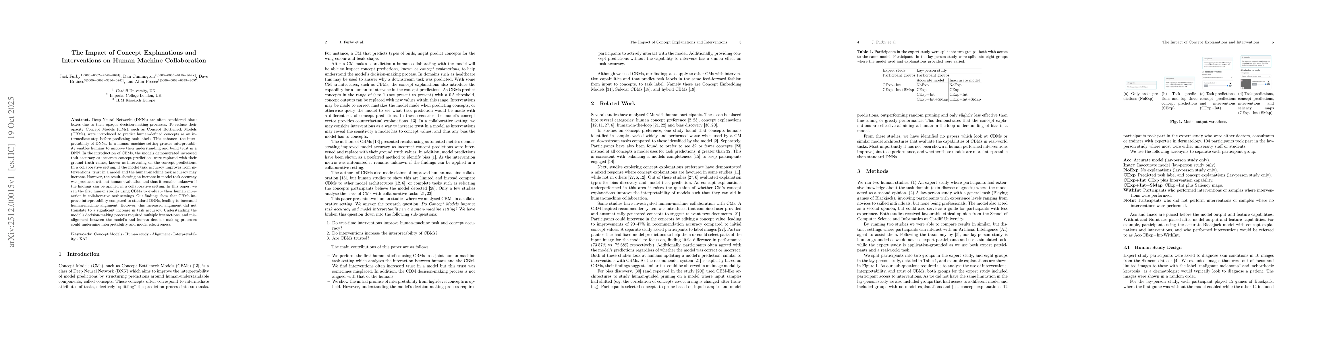 Thumbnail for The Impact of Concept Explanations and Interventions on Human-Machine Collaboration