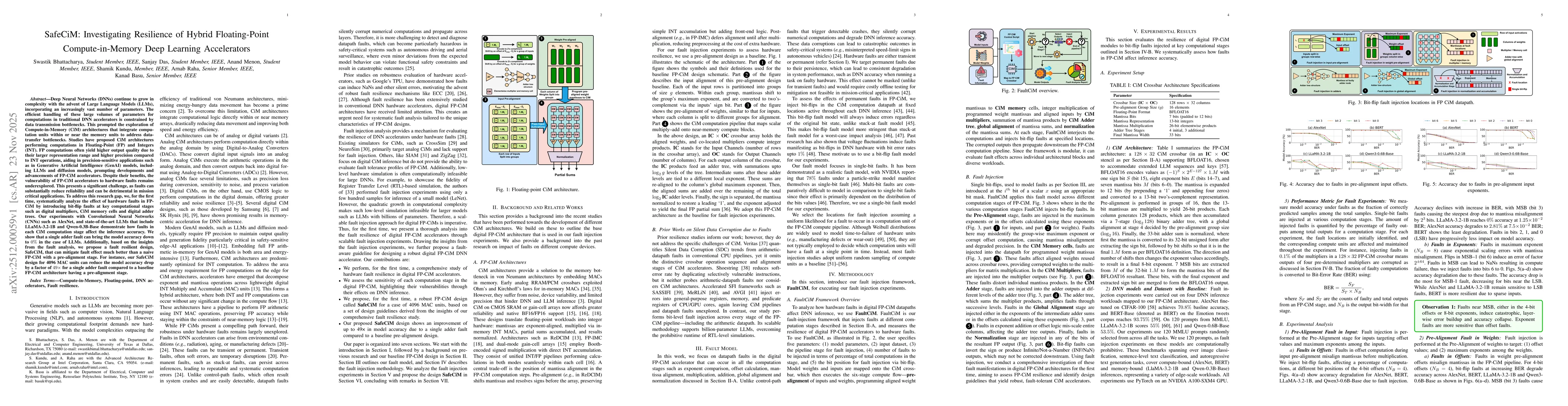 Thumbnail for SafeCiM: Investigating Resilience of Hybrid Floating-Point Compute-in-Memory Deep Learning Accelerators
