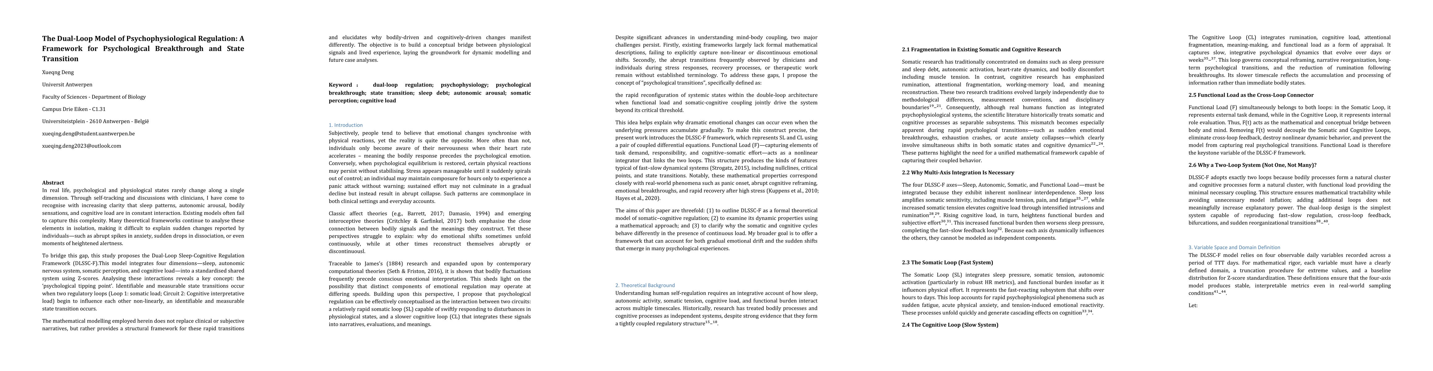 Thumbnail for The Dual-Loop Model of Psychophysiological Regulation: A Framework for Psychological Breakthrough and State Transition