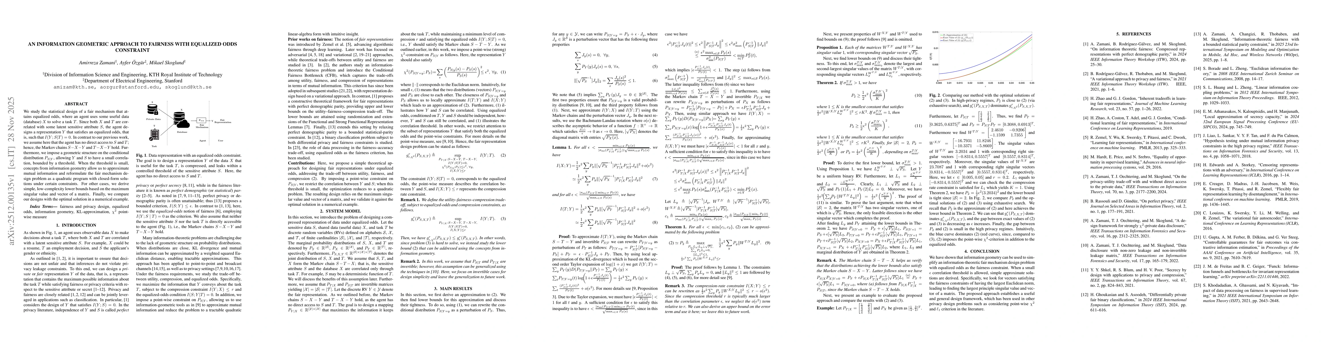 Thumbnail for An Information Geometric Approach to Fairness With Equalized Odds Constraint