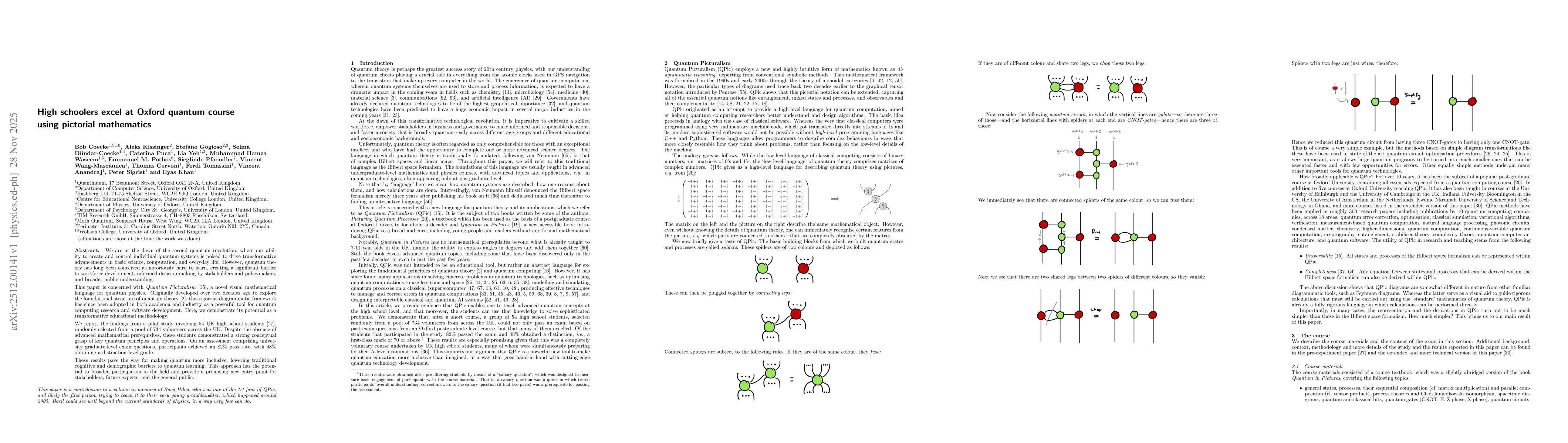 Thumbnail for High schoolers excel at Oxford quantum course using pictorial mathematics