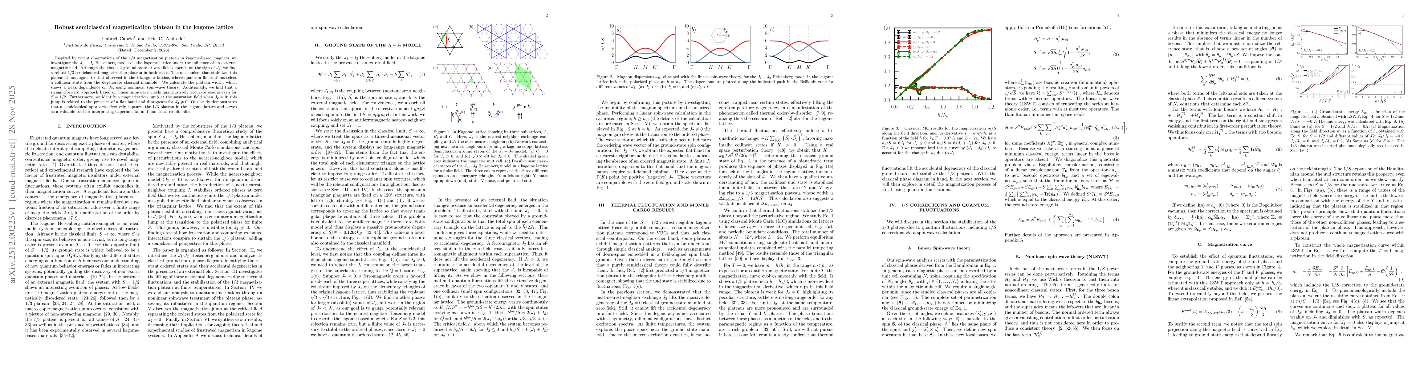Thumbnail for Robust semiclassical magnetization plateau in the kagome lattice