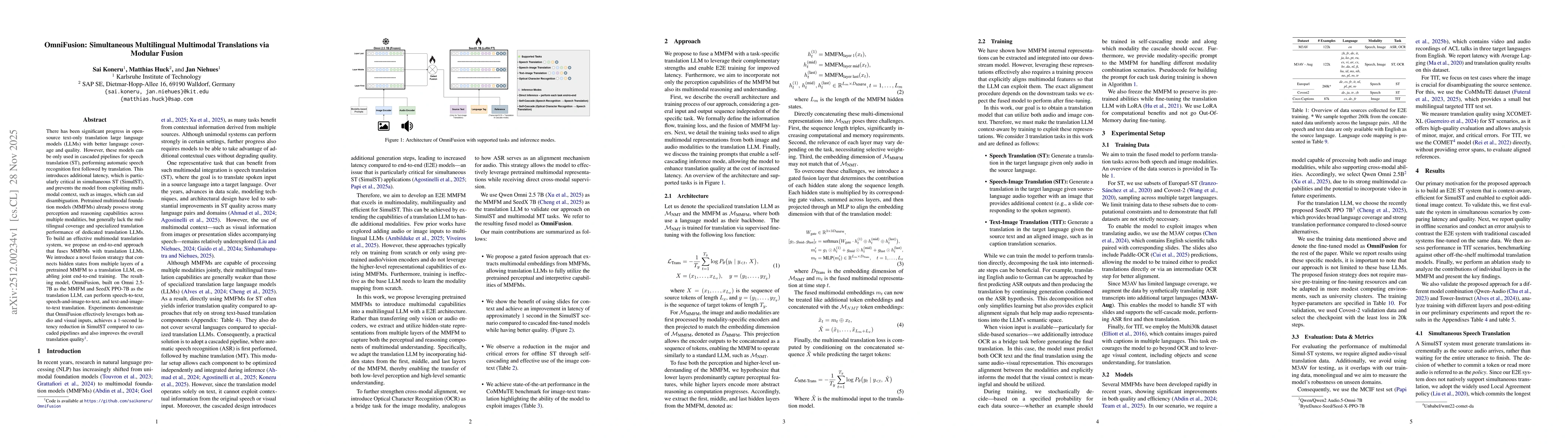 Thumbnail for OmniFusion: Simultaneous Multilingual Multimodal Translations via Modular Fusion