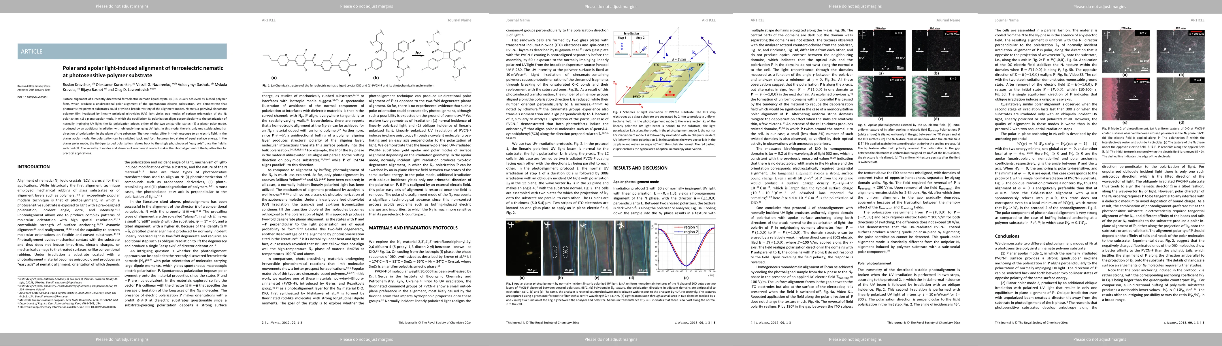 Thumbnail for Polar and apolar light-induced alignment of ferroelectric nematic at photosensitive polymer substrate