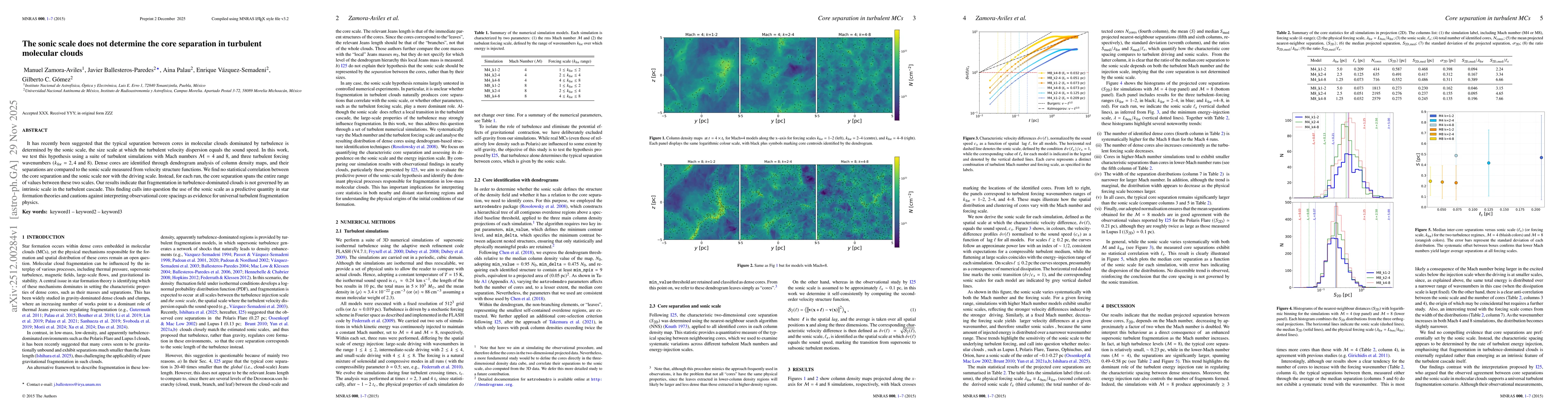 Thumbnail for The sonic scale does not determine the core separation in turbulent molecular clouds