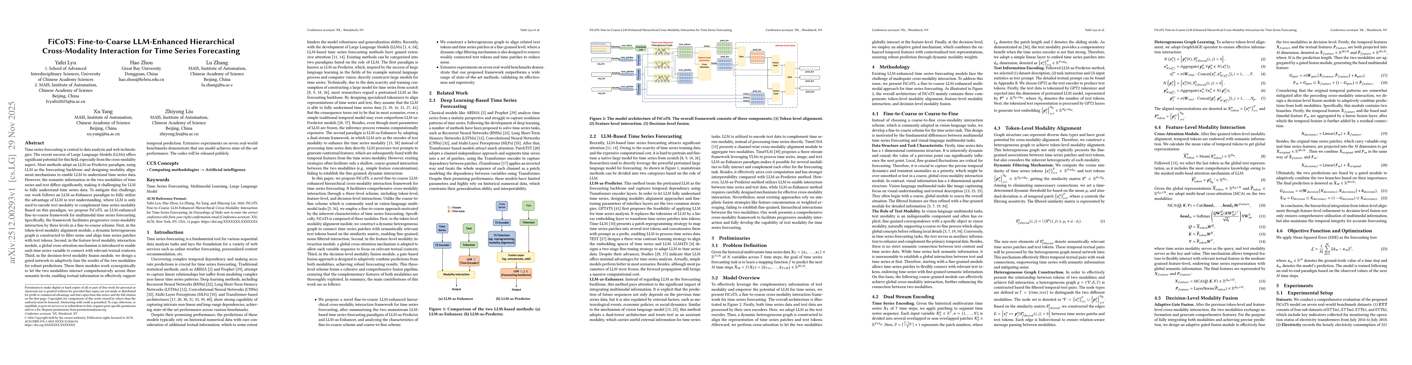 Thumbnail for FiCoTS: Fine-to-Coarse LLM-Enhanced Hierarchical Cross-Modality Interaction for Time Series Forecasting