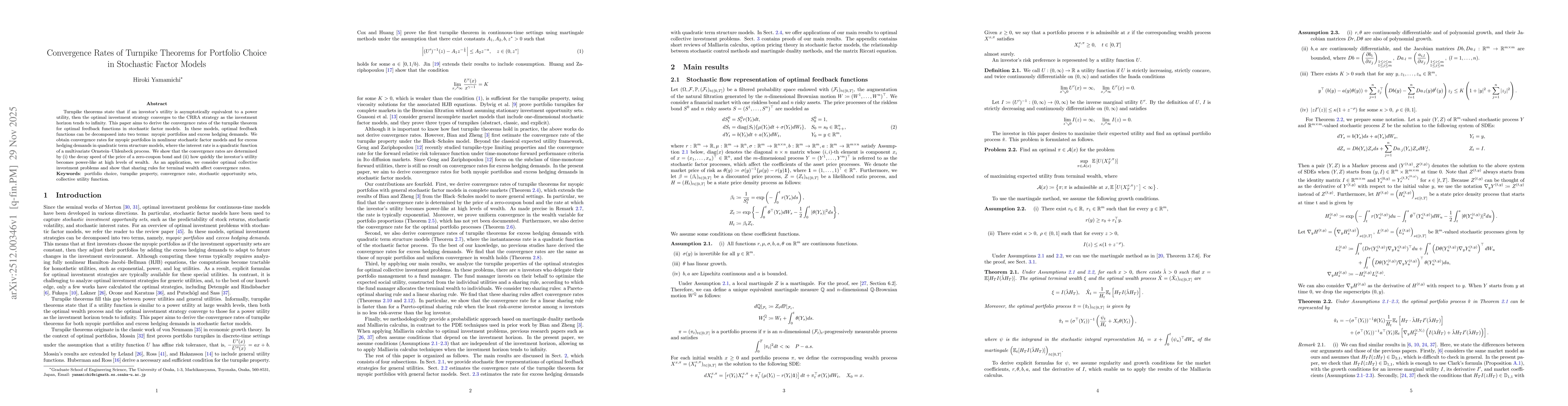 Thumbnail for Convergence Rates of Turnpike Theorems for Portfolio Choice in Stochastic Factor Models