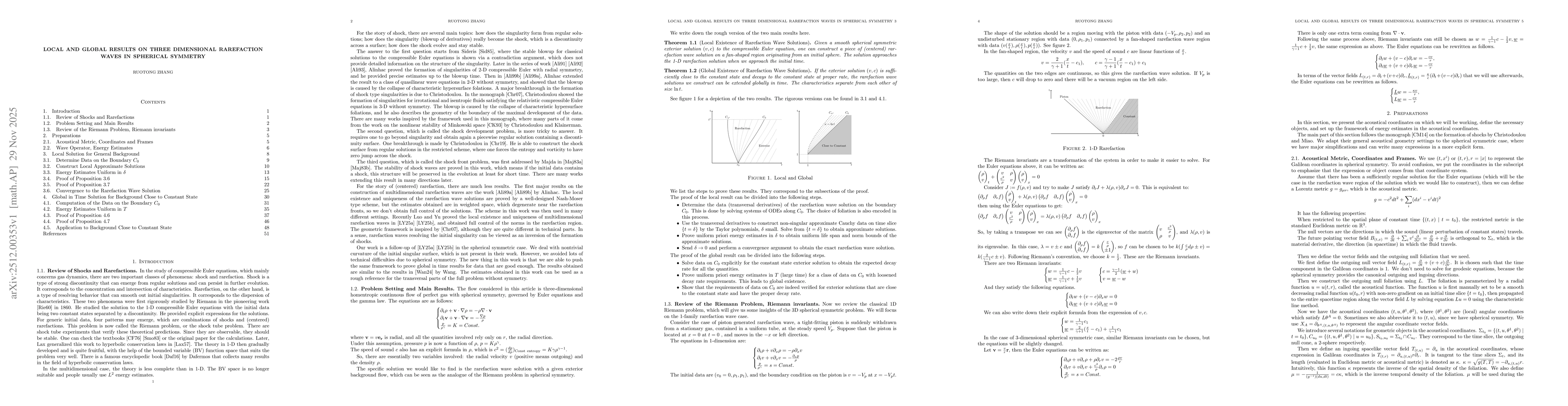 Thumbnail for Local and Global Results on Three Dimensional Rarefaction Waves in Spherical Symmetry
