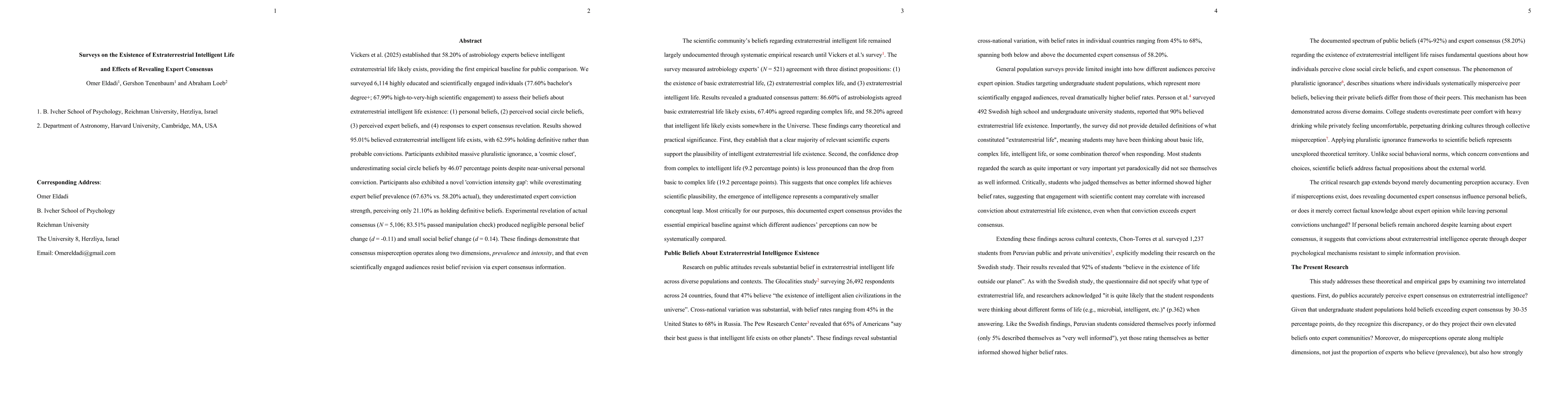 Thumbnail for Surveys on the Existence of Extraterrestrial Intelligent Life and Effects of Revealing Expert Consensus