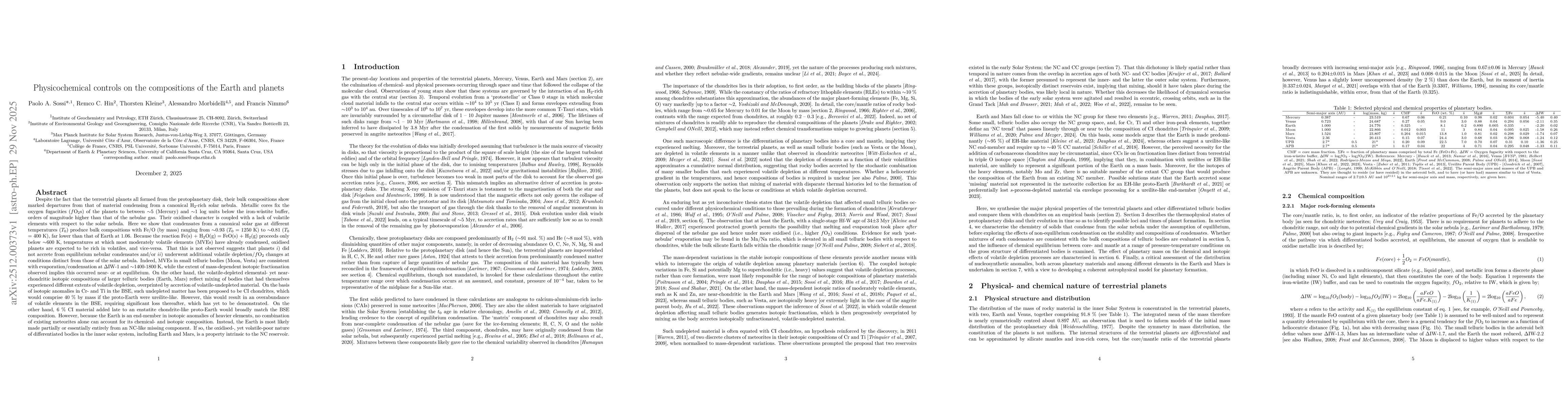 Thumbnail for Physicochemical Controls on the Compositions of the Earth and Planets