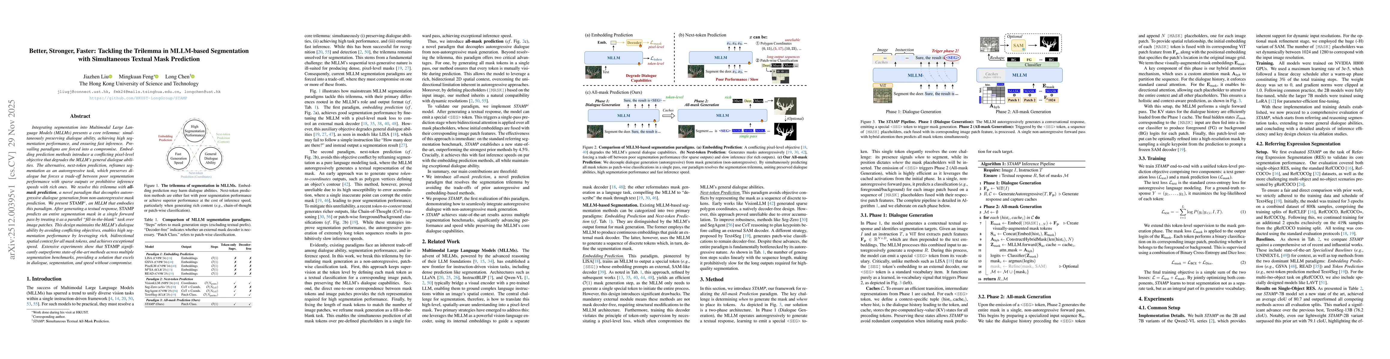 Thumbnail for Better, Stronger, Faster: Tackling the Trilemma in MLLM-based Segmentation with Simultaneous Textual Mask Prediction