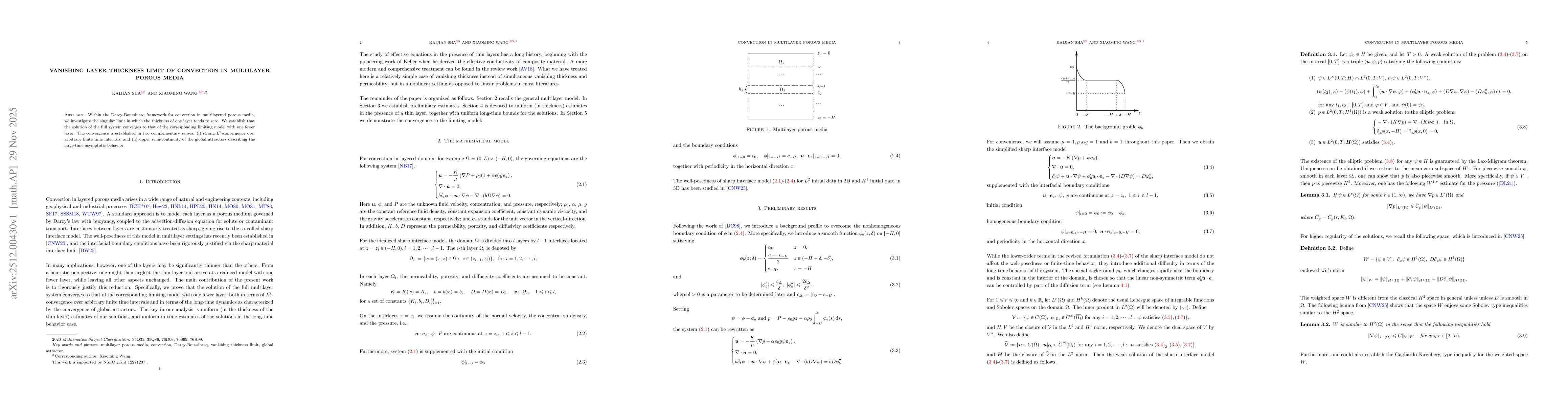 Thumbnail for Vanishing layer thickness limit of convection in multilayer porous media