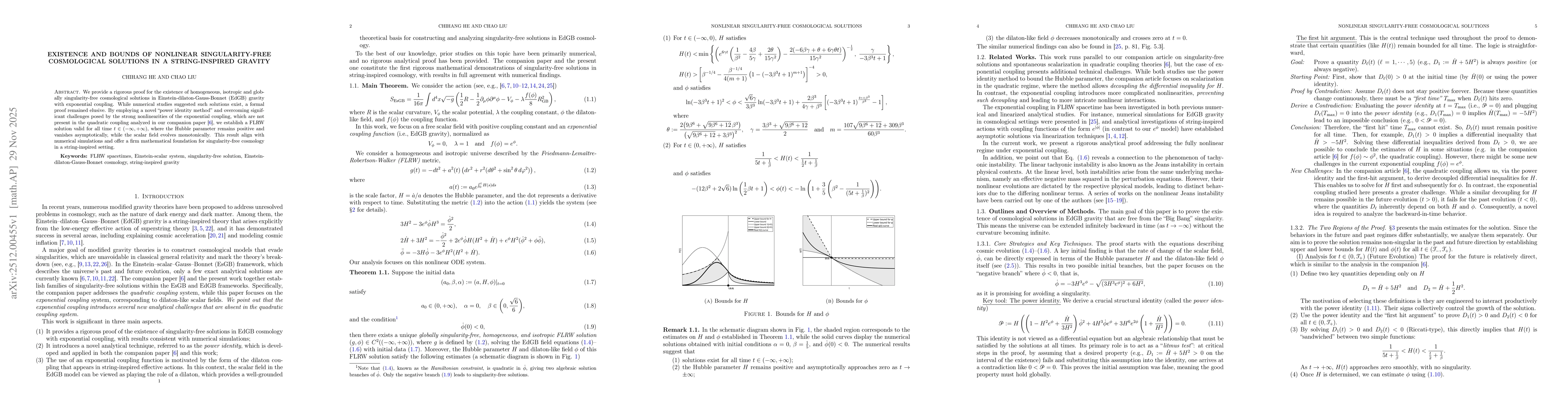 Thumbnail for Existence and bounds of nonlinear singularity-free cosmological solutions in a string-inspired gravity