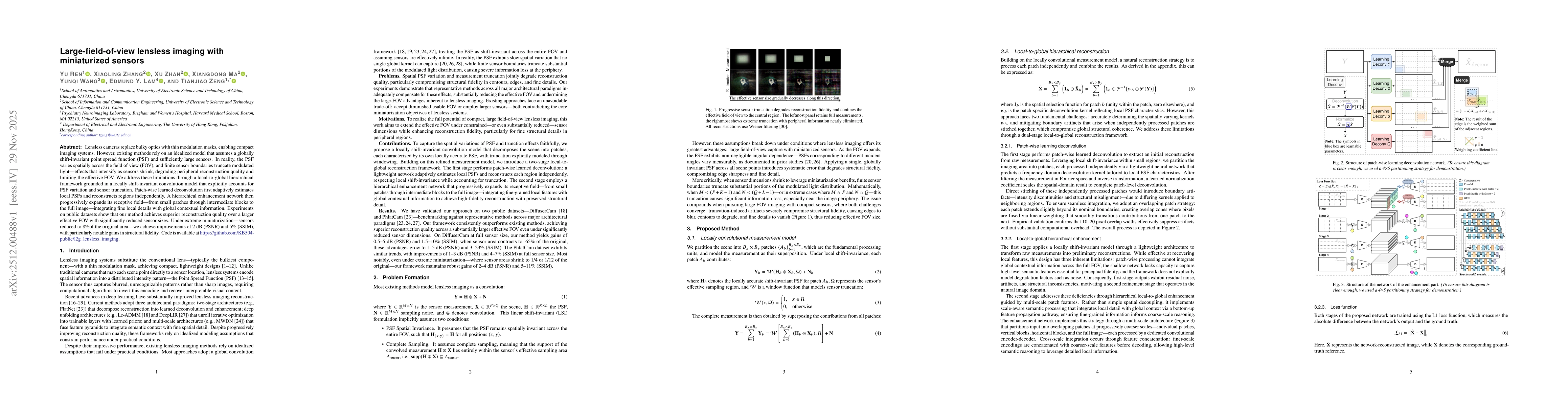 Thumbnail for Large-field-of-view lensless imaging with miniaturized sensors