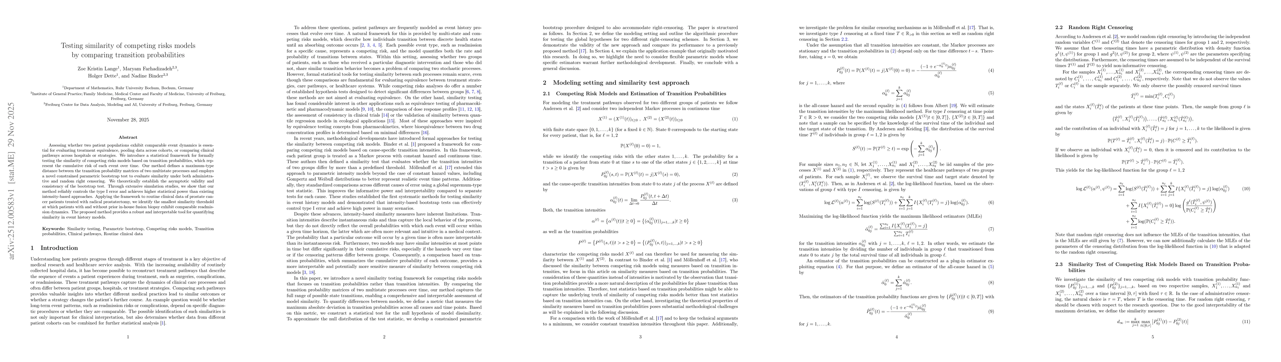 Thumbnail for Testing similarity of competing risks models by comparing transition probabilities