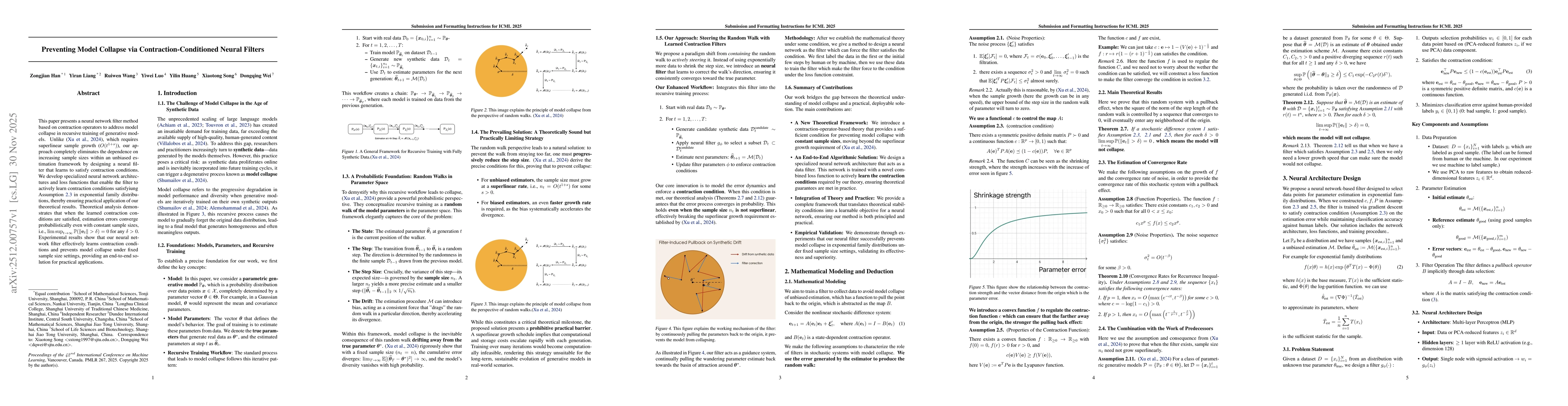 Thumbnail for Preventing Model Collapse via Contraction-Conditioned Neural Filters