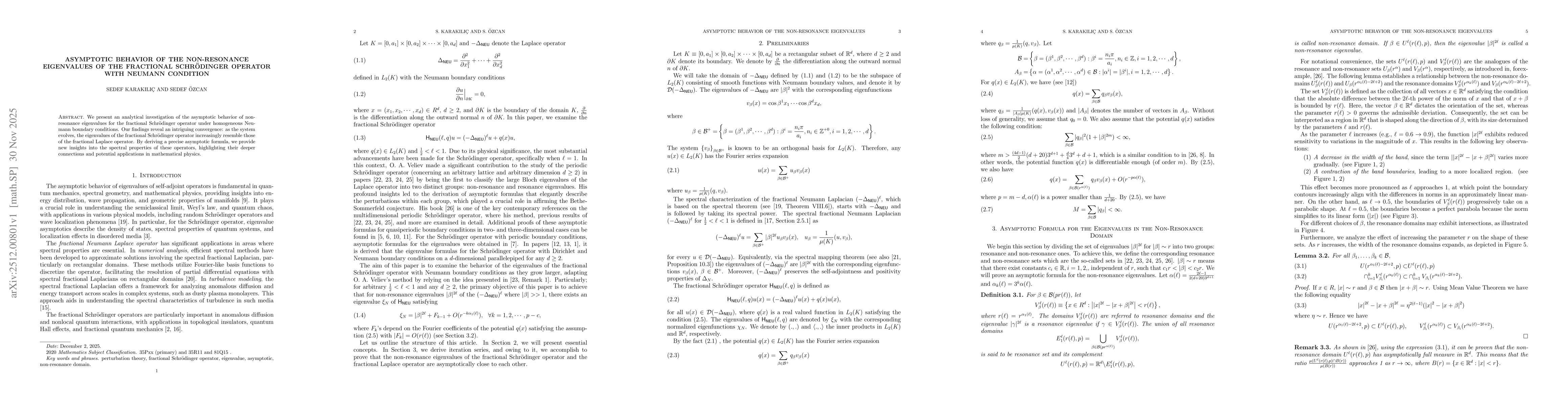 Thumbnail for Asymptotic Behavior of the Non-resonance Eigenvalues of the Fractional Schrödinger Operator with Neumann Condition