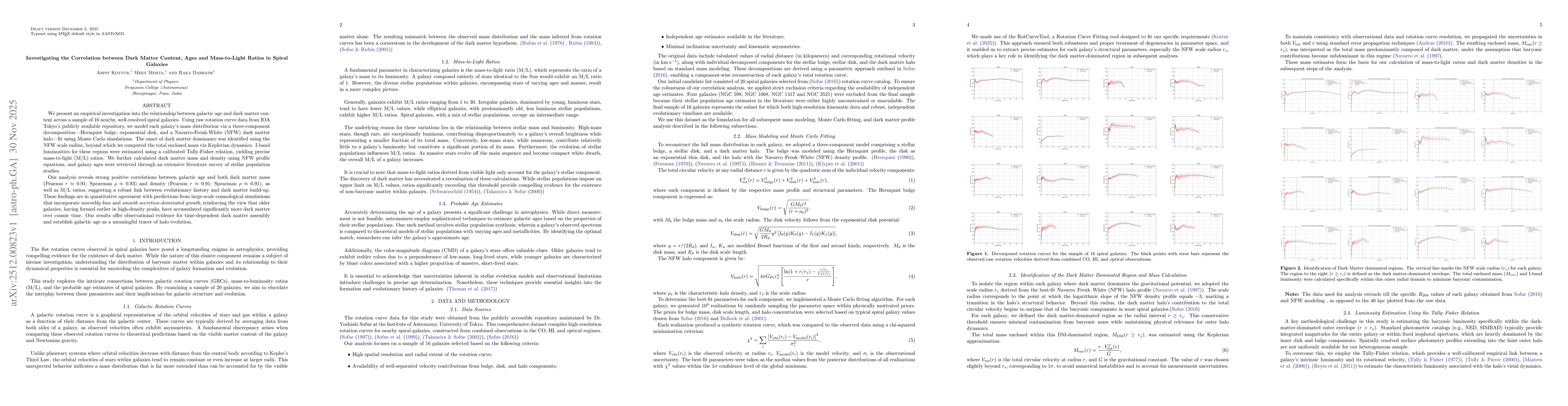 Thumbnail for Investigating the Correlation between Dark Matter Content, Ages and Mass-to-Light Ratios in Spiral Galaxies
