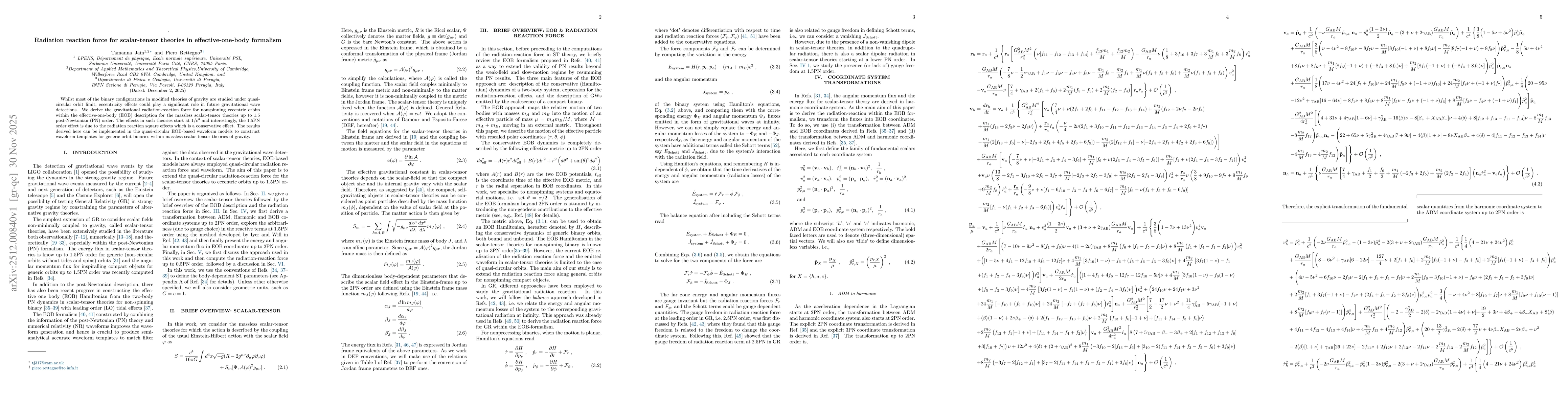 Thumbnail for Radiation reaction force for scalar-tensor theories in effective-one-body formalism