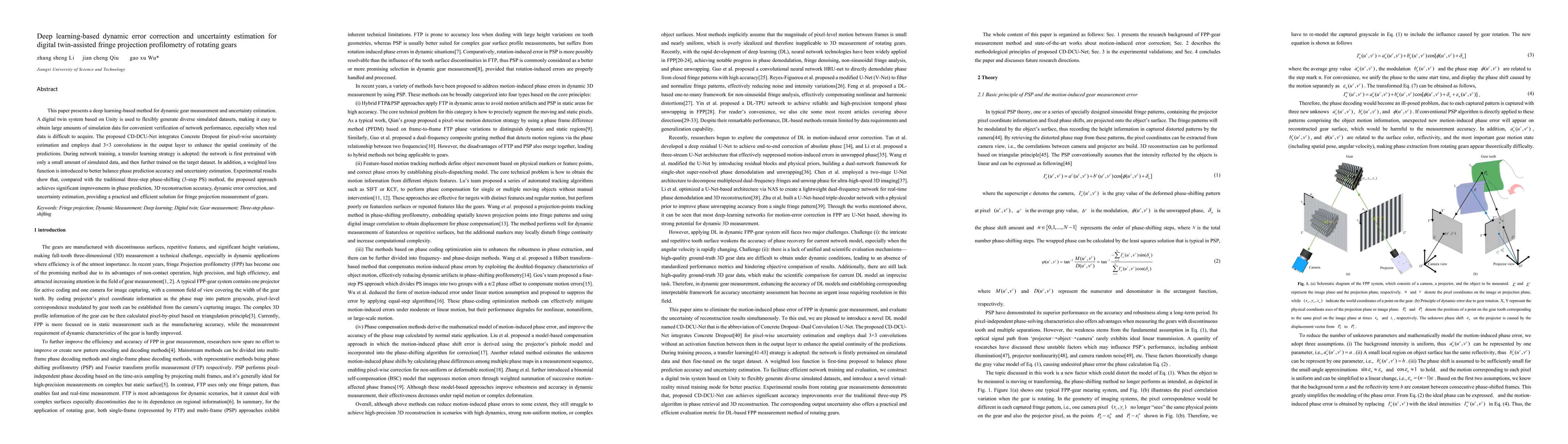 Thumbnail for Deep learning-based dynamic error correction and uncertainty estimation for digital twin-assisted fringe projection profilometry of rotating gears