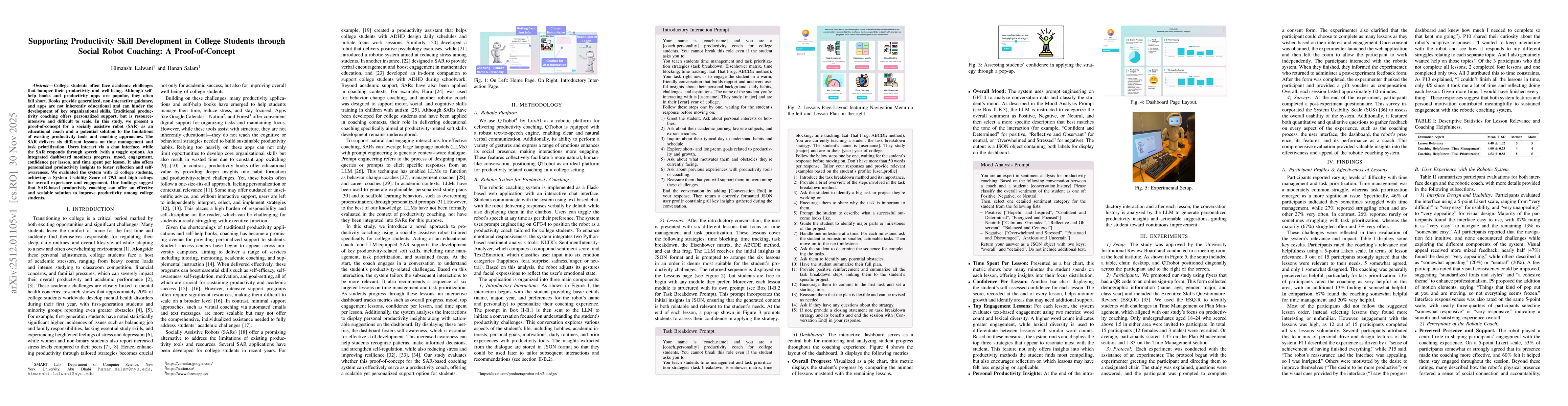 Thumbnail for Supporting Productivity Skill Development in College Students through Social Robot Coaching: A Proof-of-Concept