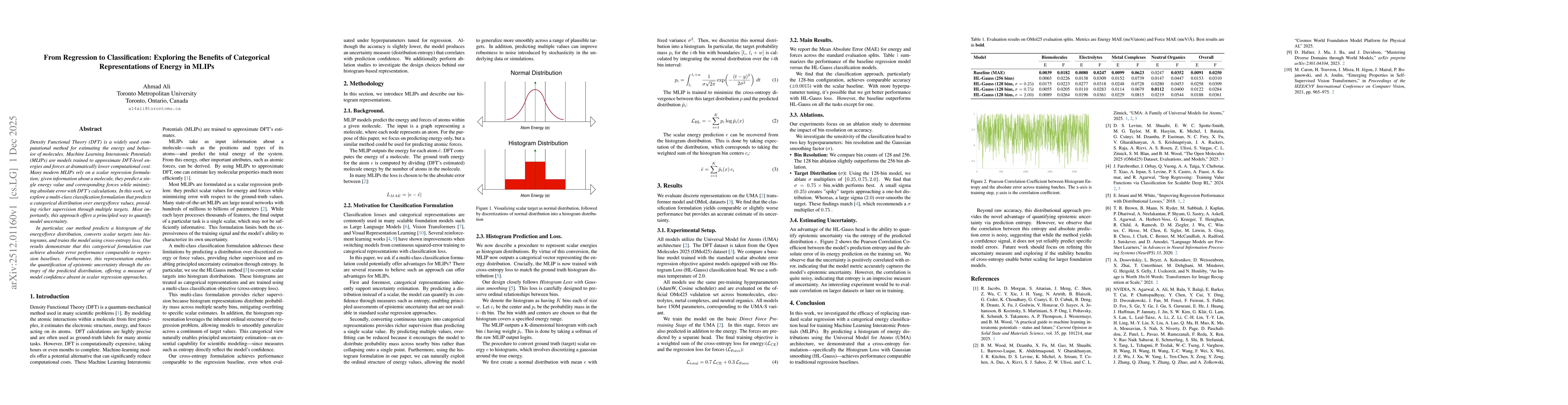 Thumbnail for From Regression to Classification: Exploring the Benefits of Categorical Representations of Energy in MLIPs