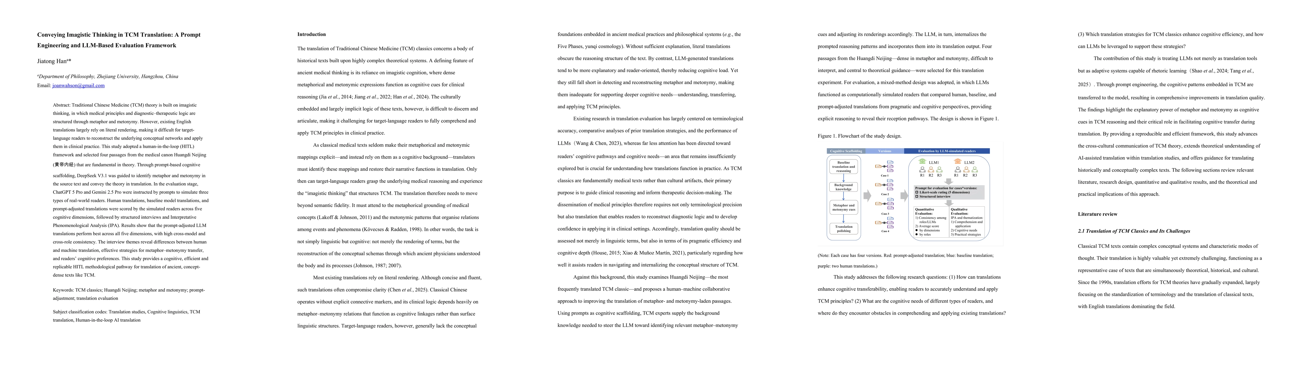 Thumbnail for Conveying Imagistic Thinking in Traditional Chinese Medicine Translation: A Prompt Engineering and LLM-Based Evaluation Framework