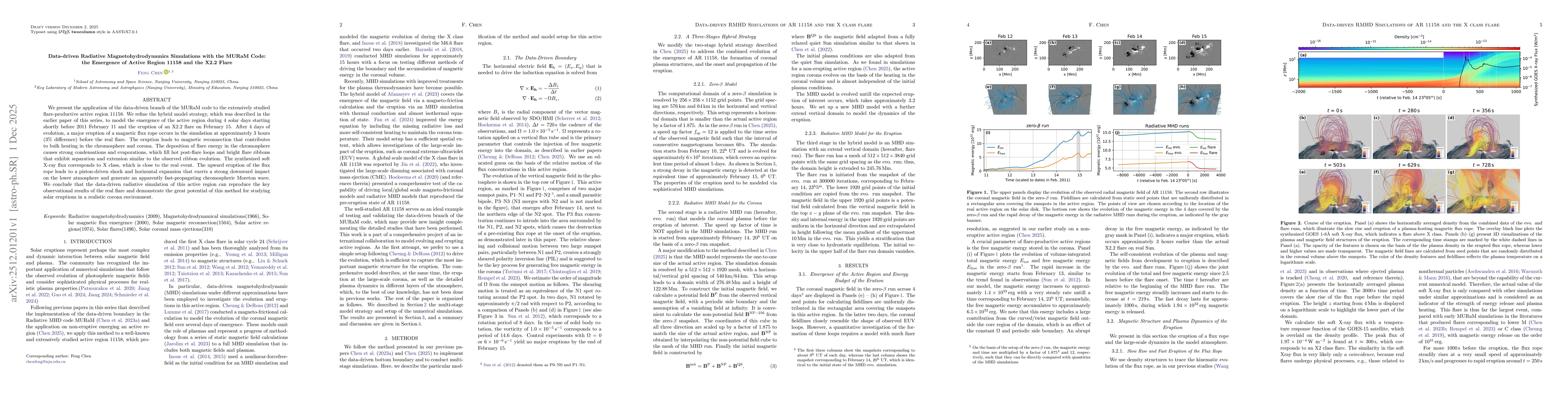 Thumbnail for Data-driven Radiative Magnetohydrodynamics Simulations with the MURaM Code: the Emergence of Active Region 11158 and the X2.2 Flare