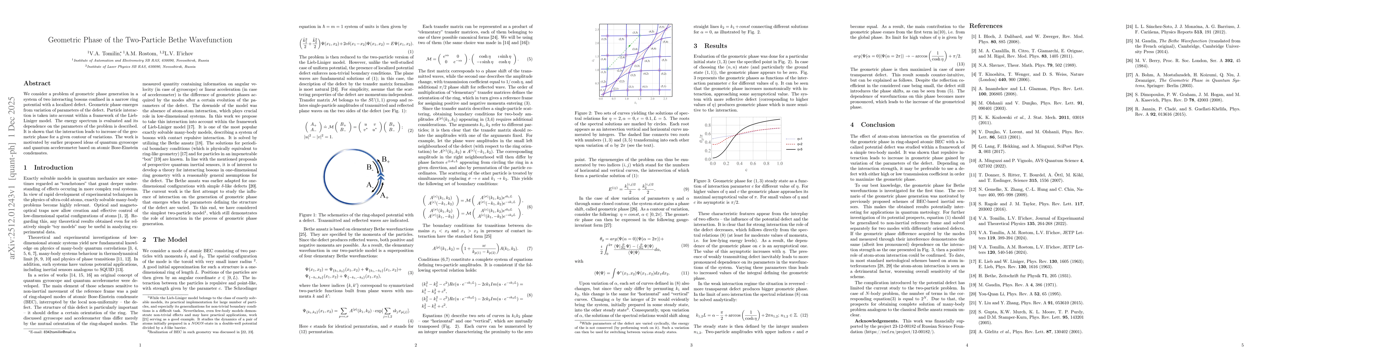 Thumbnail for Geometric Phase of the Two-Particle Bethe Wavefunction