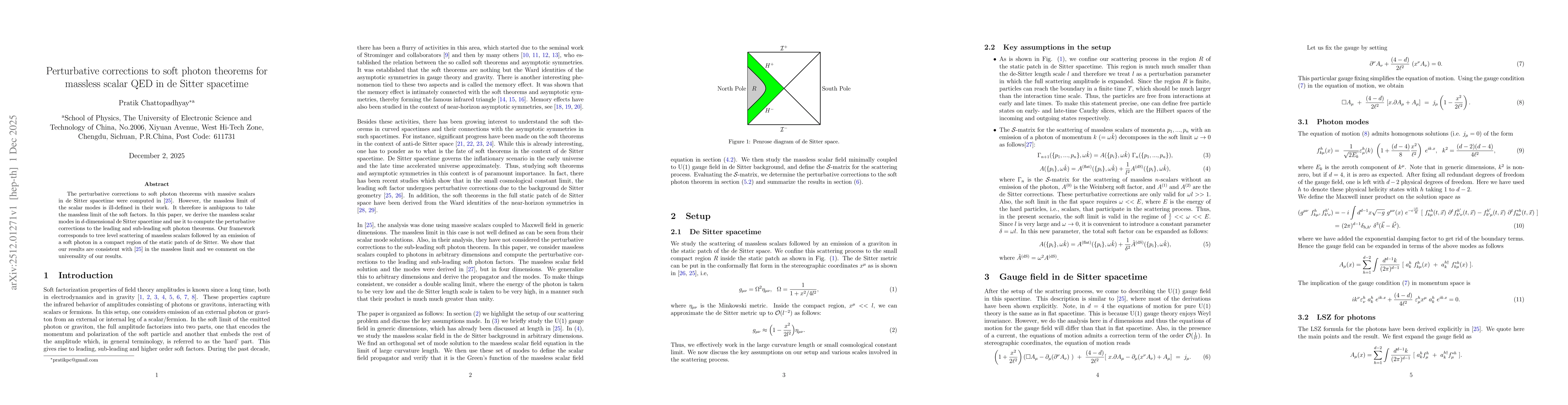 Thumbnail for Perturbative corrections to soft photon theorems for massless scalar QED in de Sitter spacetime