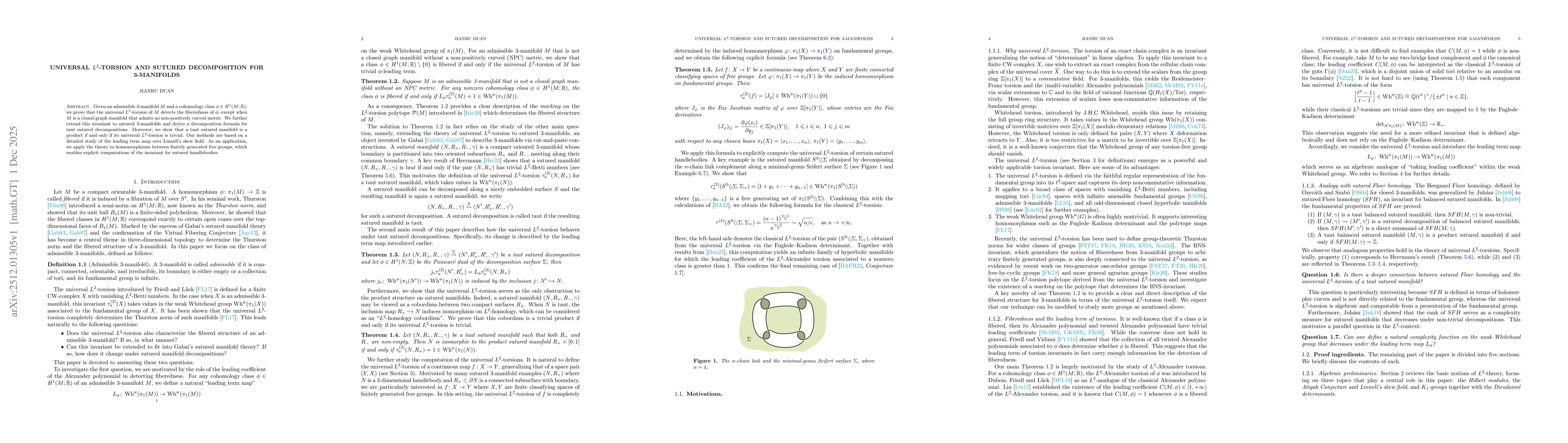 Thumbnail for Universal $L^2$-torsion and sutured decomposition for 3-manifolds