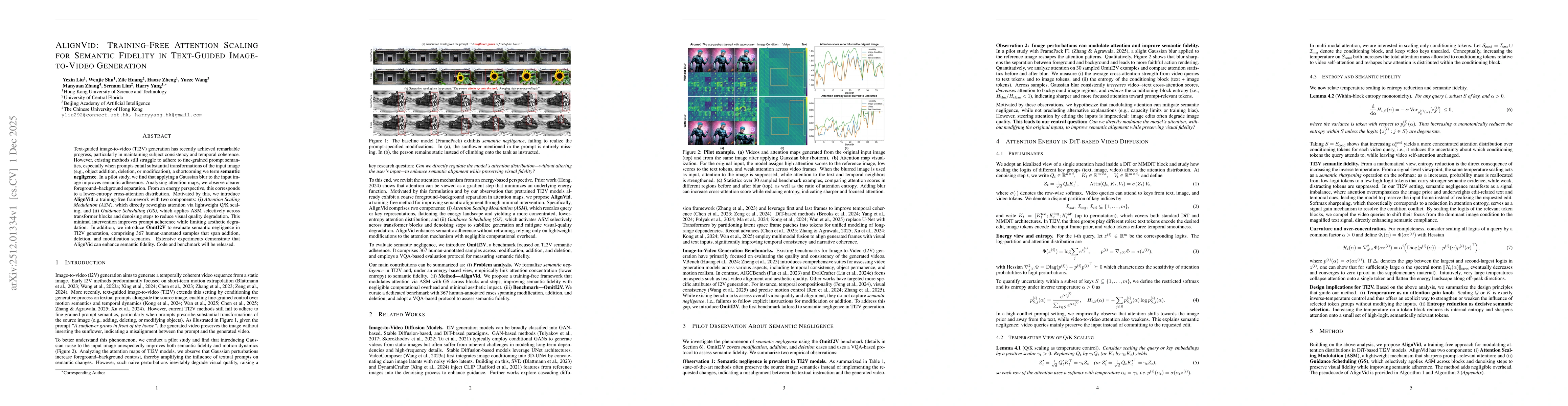 Thumbnail for AlignVid: Training-Free Attention Scaling for Semantic Fidelity in Text-Guided Image-to-Video Generation