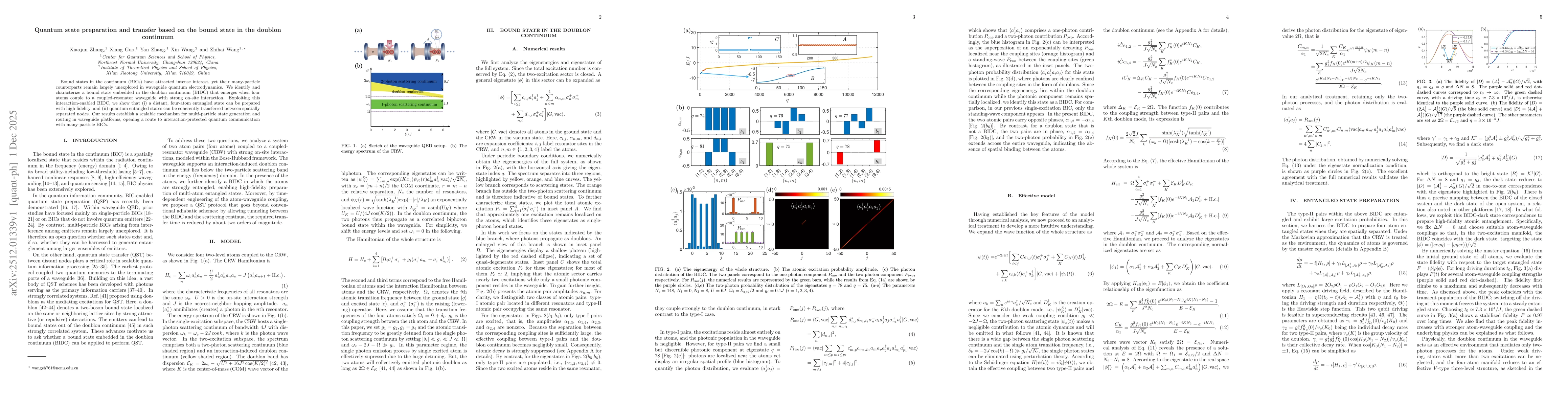 Thumbnail for Quantum state preparation and transfer based on the bound state in the doublon continuum