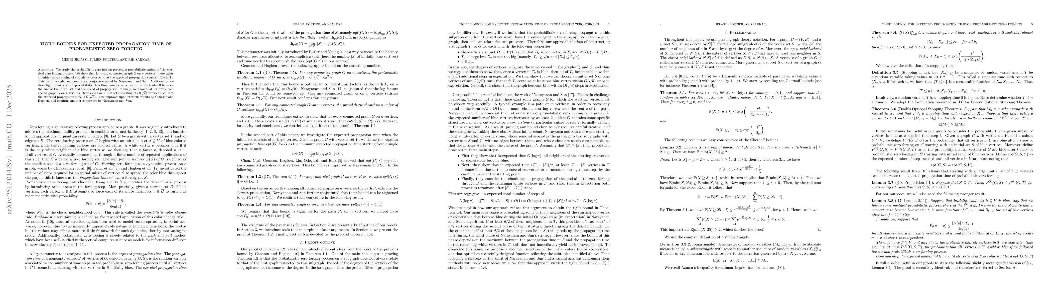 Thumbnail for Tight bounds for expected propagation time of probabilistic zero forcing