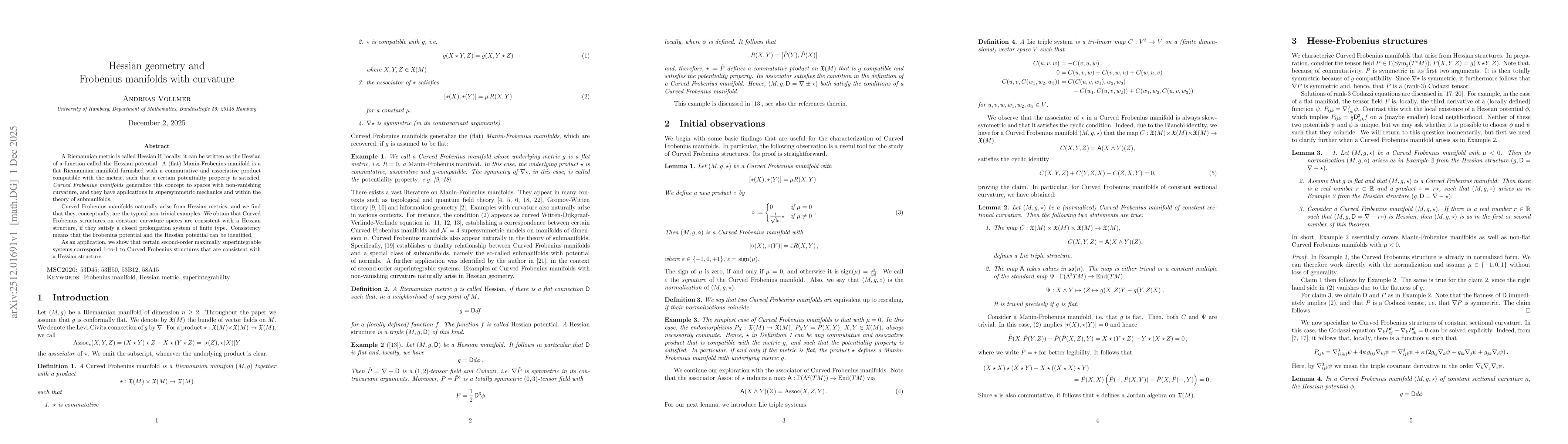 Thumbnail for Hessian geometry and Frobenius manifolds with curvature
